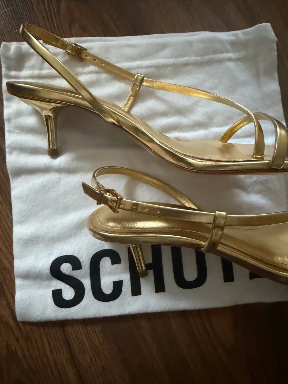 SCHUTZ Heloise Sandals Gold Metallic size 9